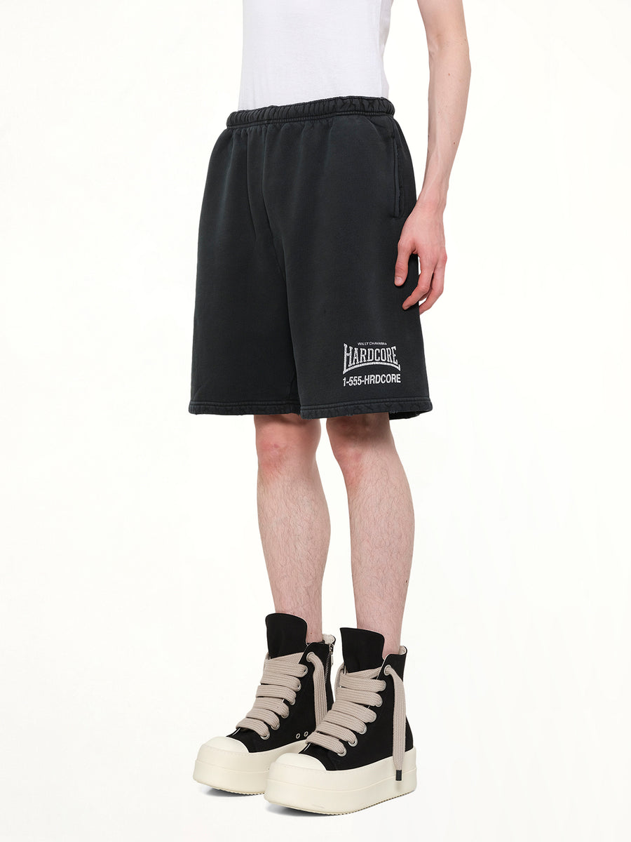 "Hardcore" Buffalo Sweatshort in Black