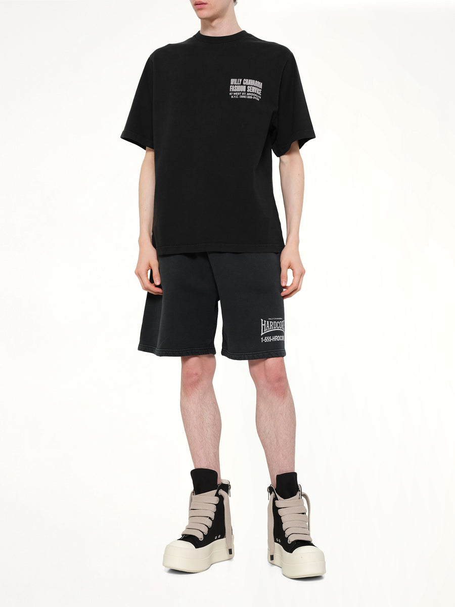 "Hardcore" Buffalo Sweatshort in Black