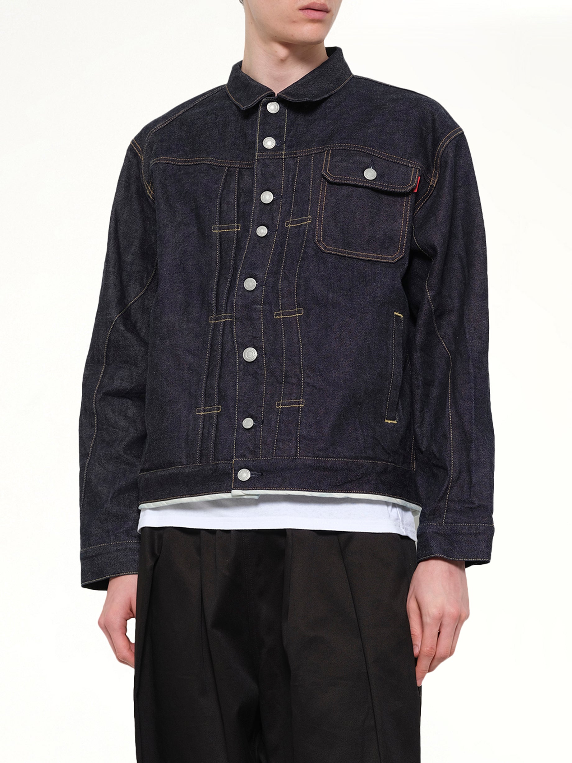 UNDERCOVER Denim Blouson in Indigo Detail Shot from MARAIS