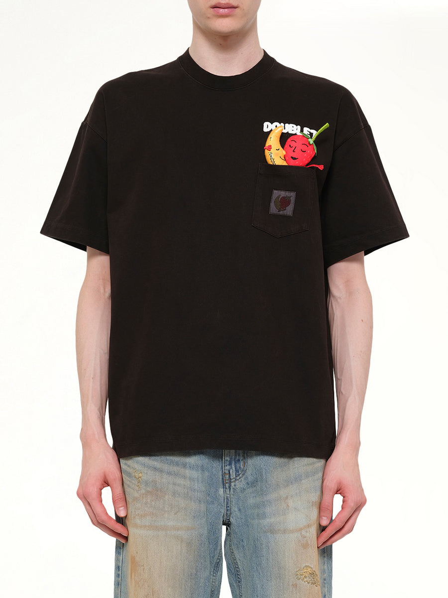 Mud-Dyed T-Shirt With SHFU  in Mud