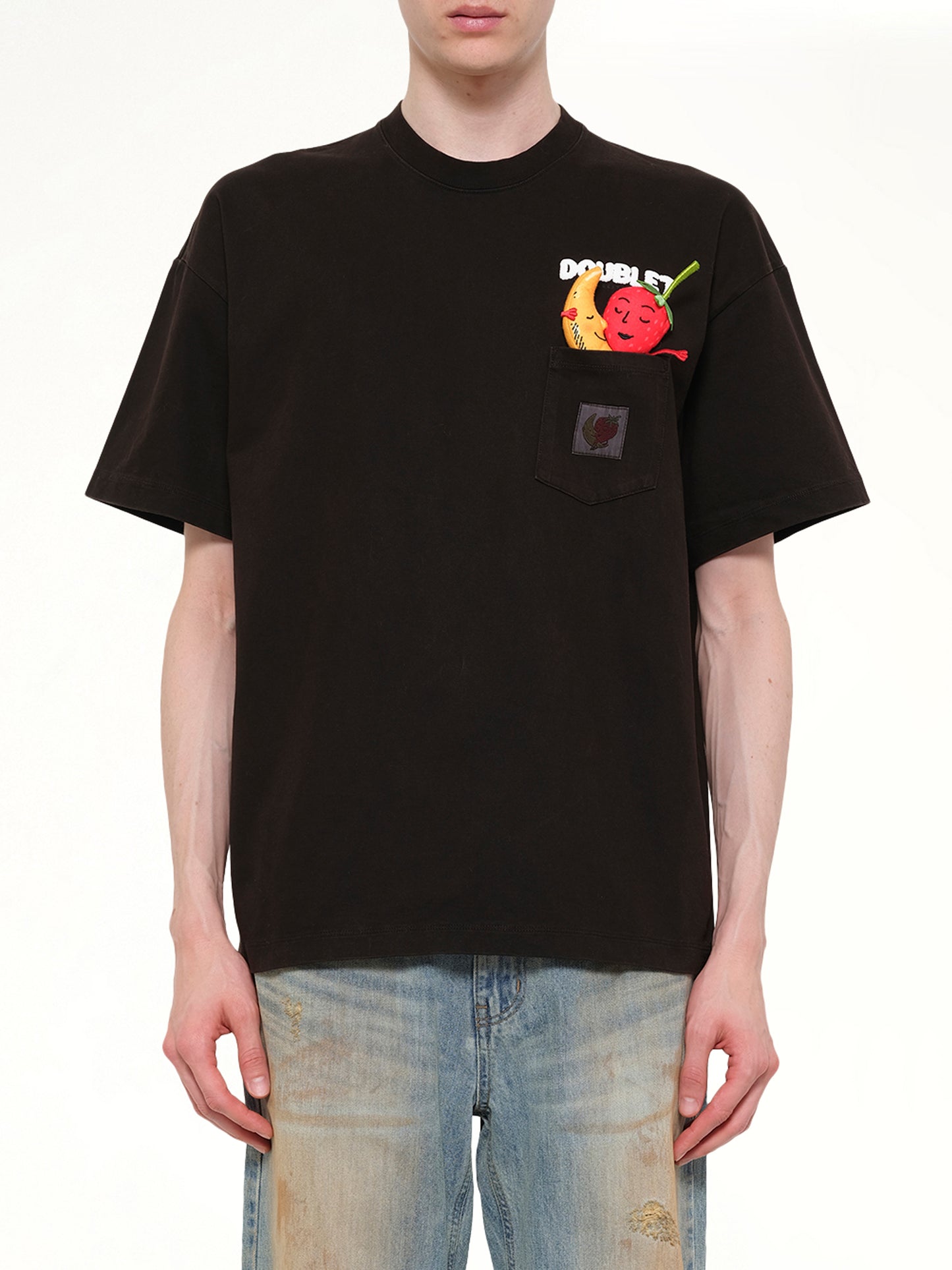 Mud-Dyed T-Shirt With SHFU  in Mud