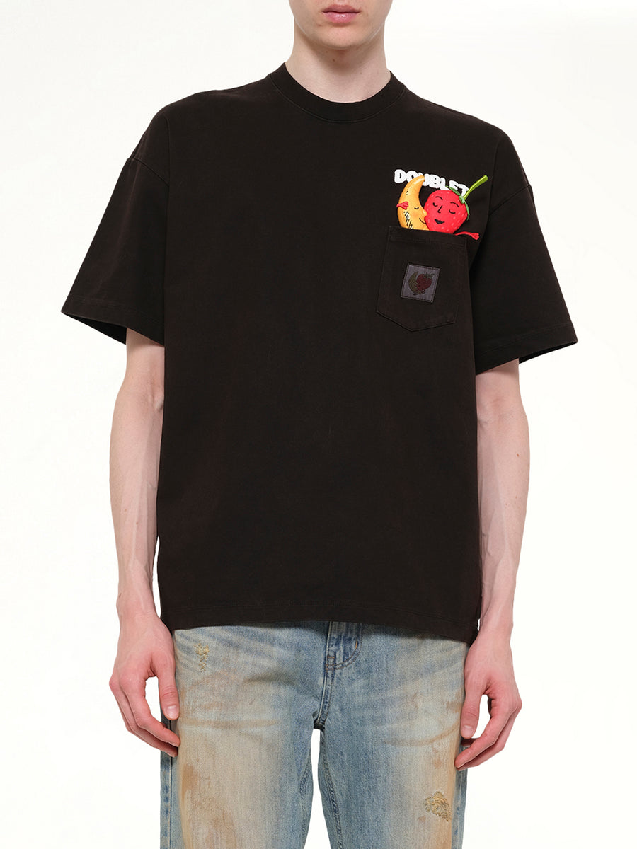 Mud-Dyed T-Shirt With SHFU  in Mud