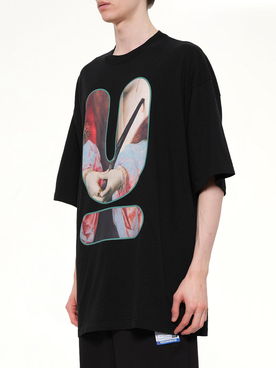 Portrait U Logo T-Shirt in Black