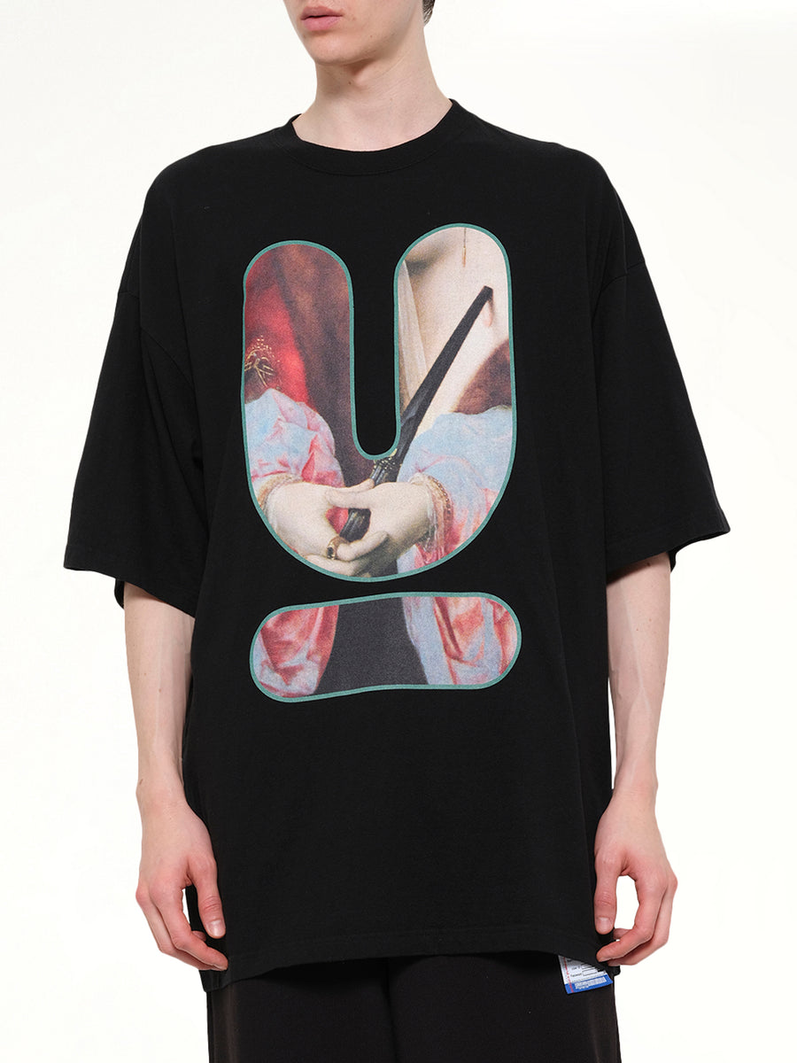 Portrait U Logo T-Shirt in Black
