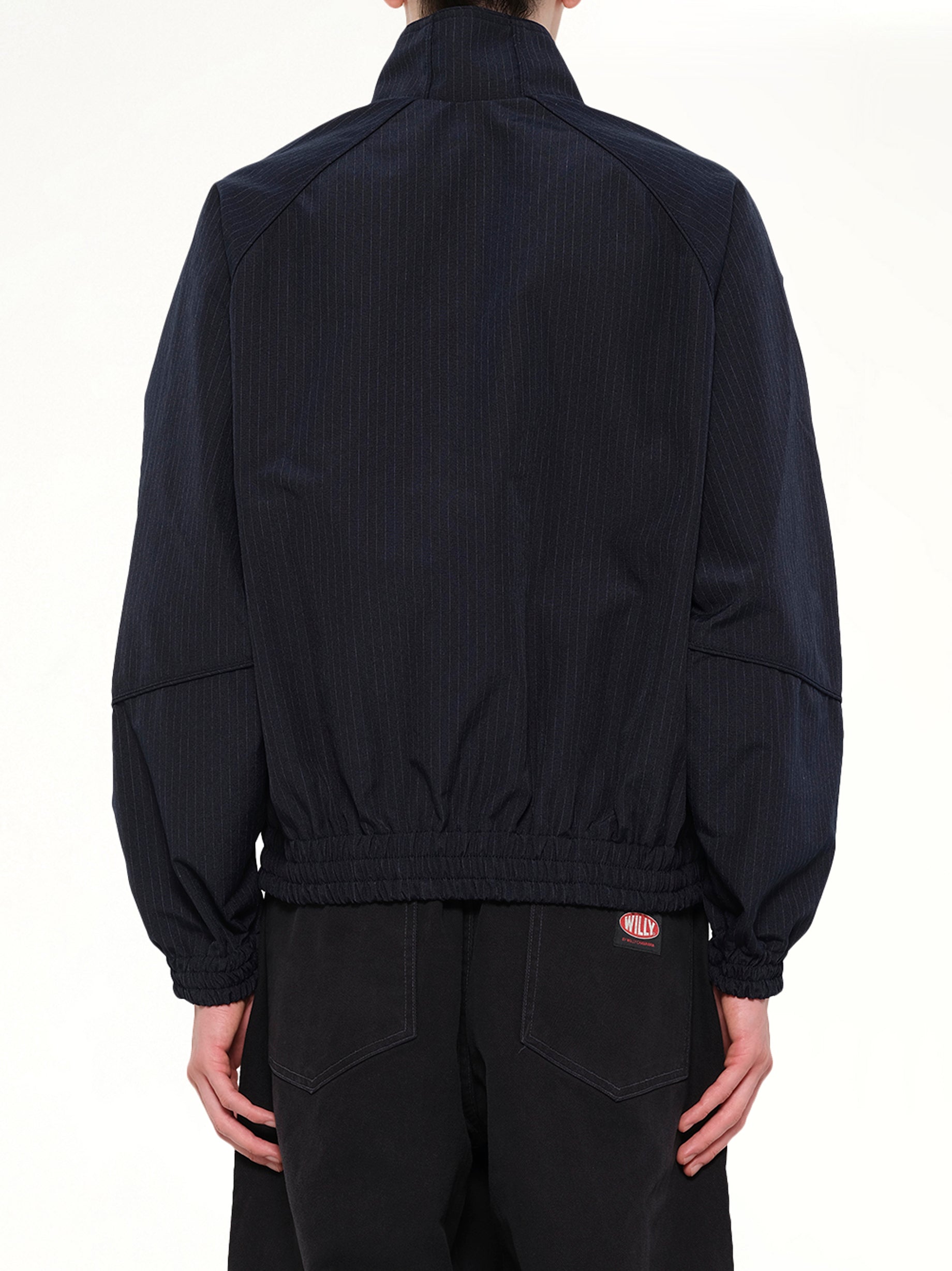 WILLY CHAVARRIA Ruff Rider Track Jacket in Peacoat Stripe Back View from MARAIS