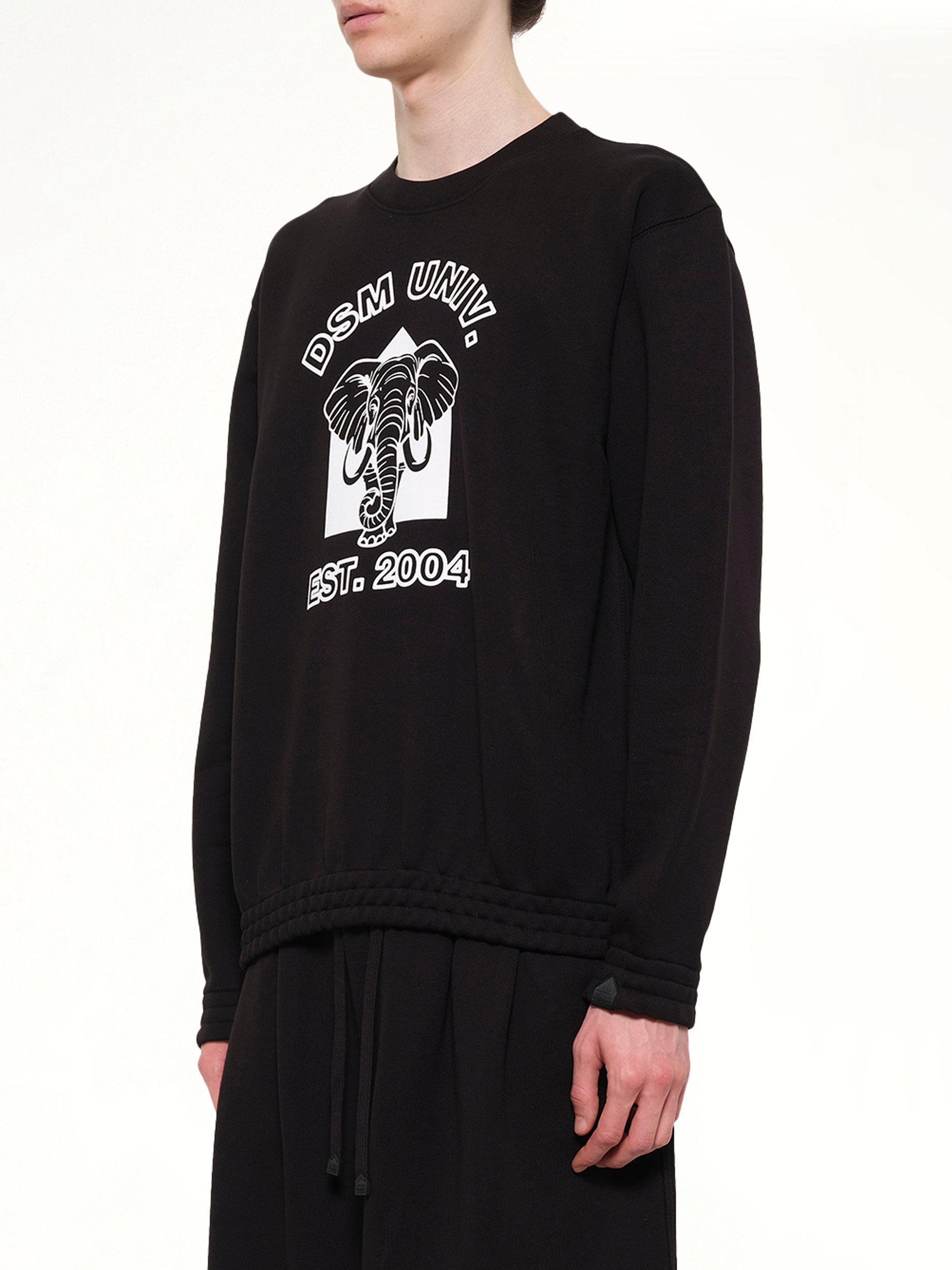 DOVER STREET MARKET Pile Knit Cotton Sweatshirt in Black Side View from MARAIS