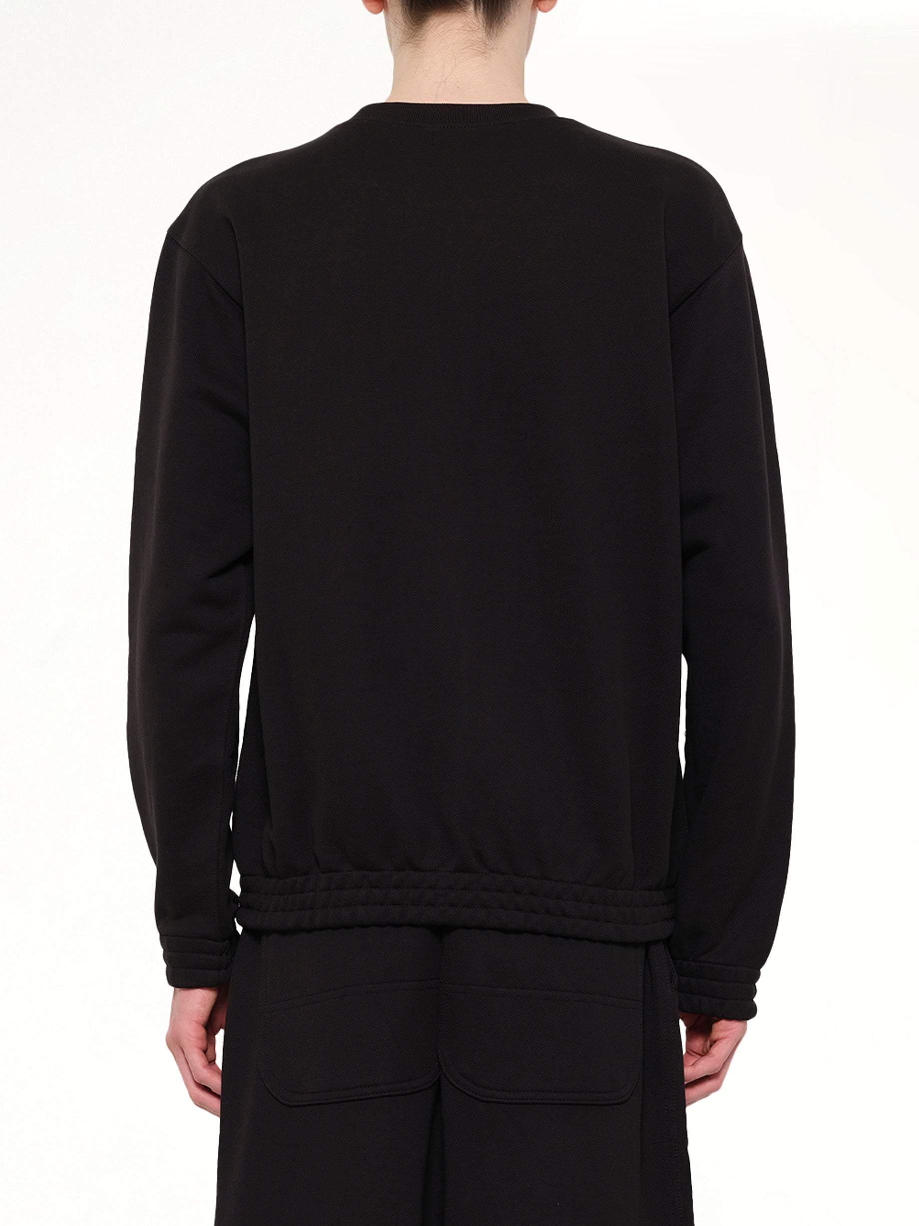 DOVER STREET MARKET Pile Knit Cotton Sweatshirt in Black Back View from MARAIS