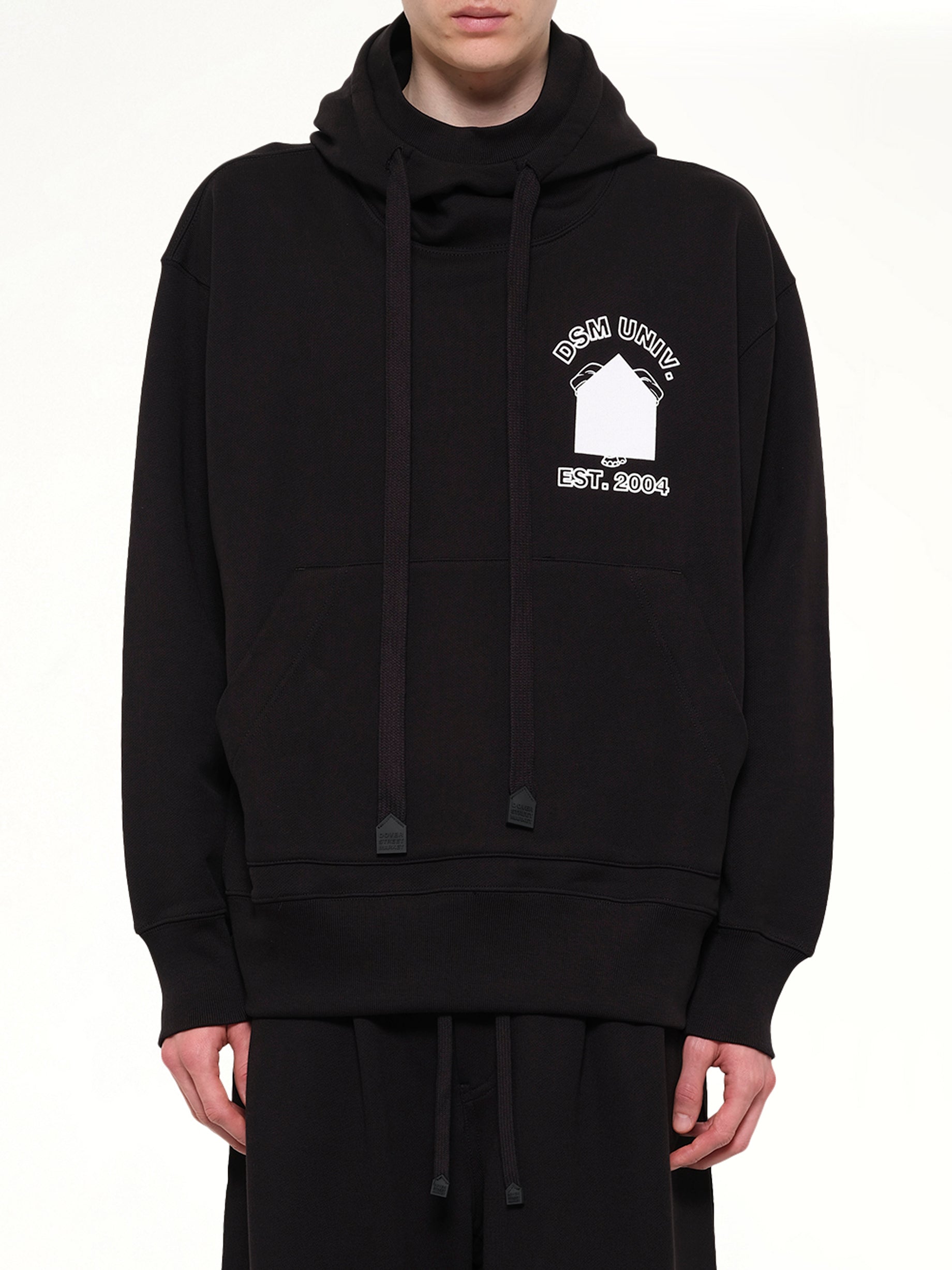 Pile Knit Oversized Hoodie in Black