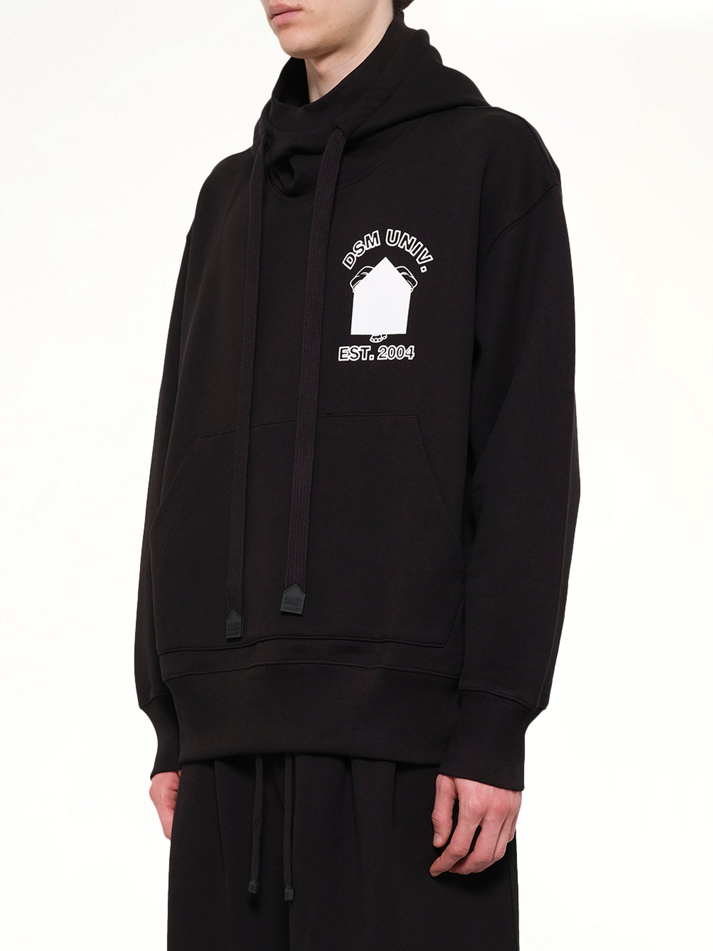 Pile Knit Oversized Hoodie in Black