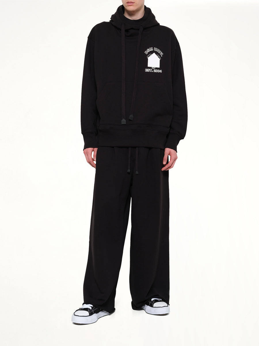 Pile Knit Oversized Hoodie in Black