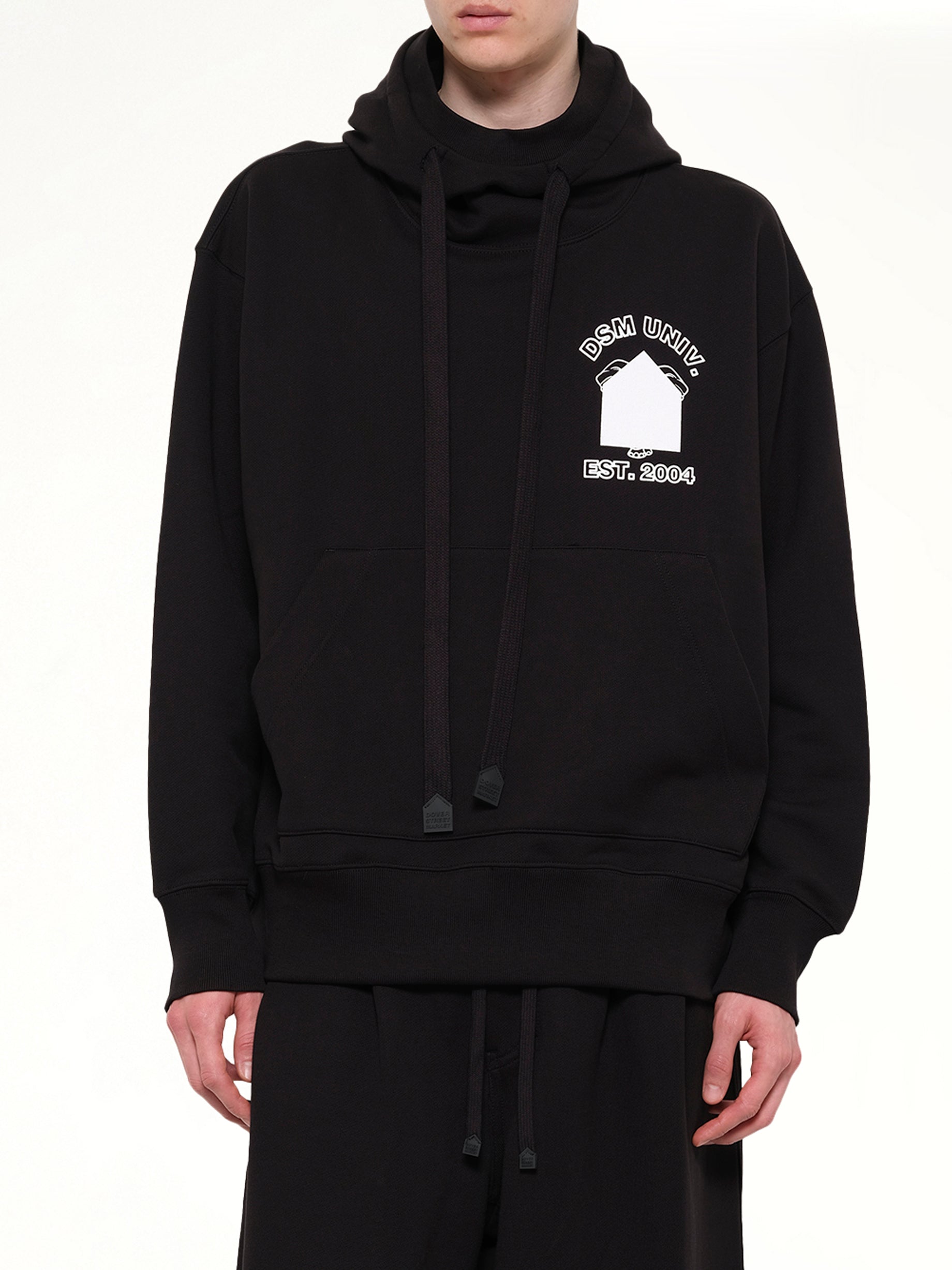 DOVER STREET MARKET Pile Knit Oversized Hoodie in Black Detail Shot from MARAIS