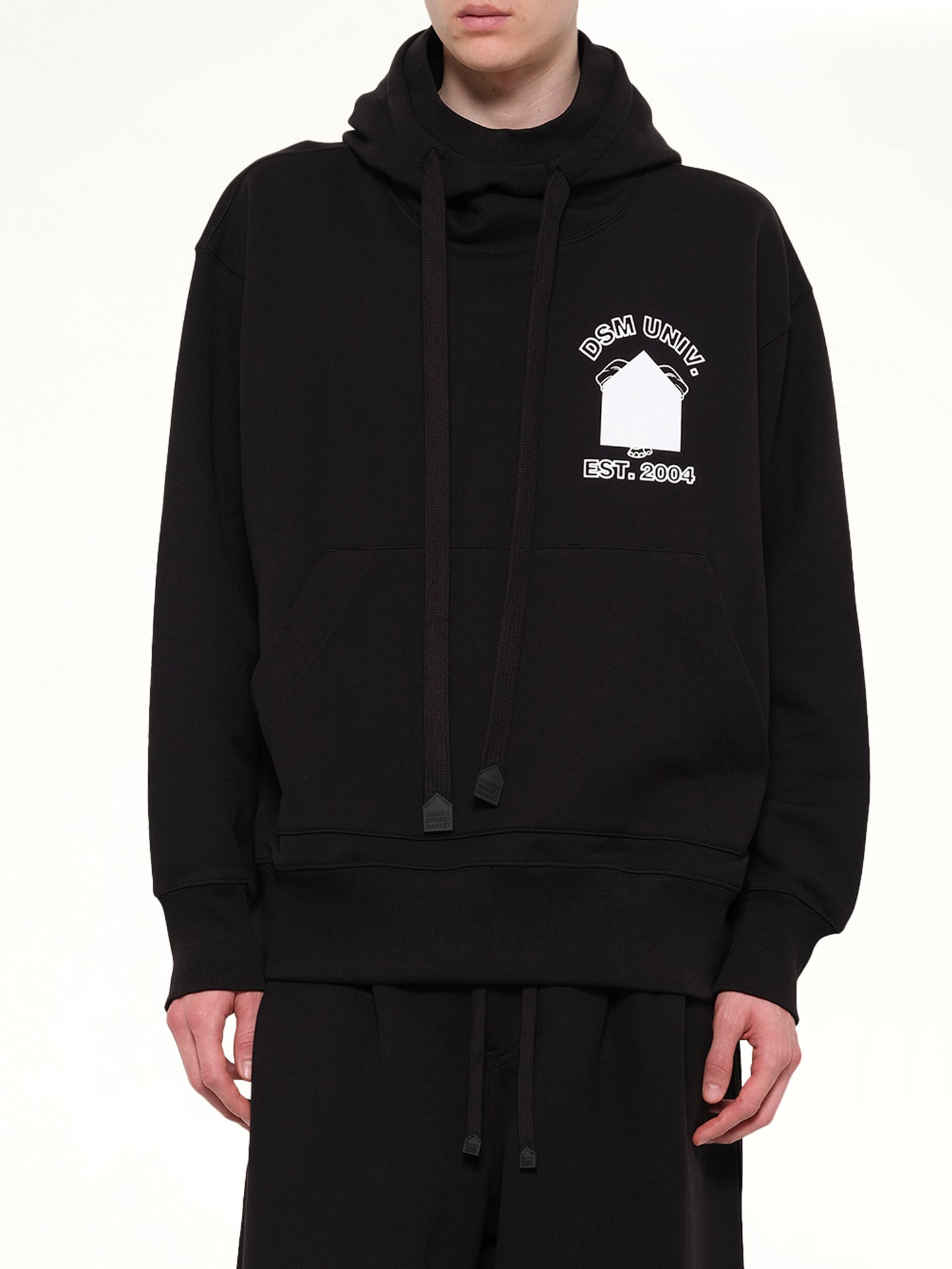 Pile Knit Oversized Hoodie in Black