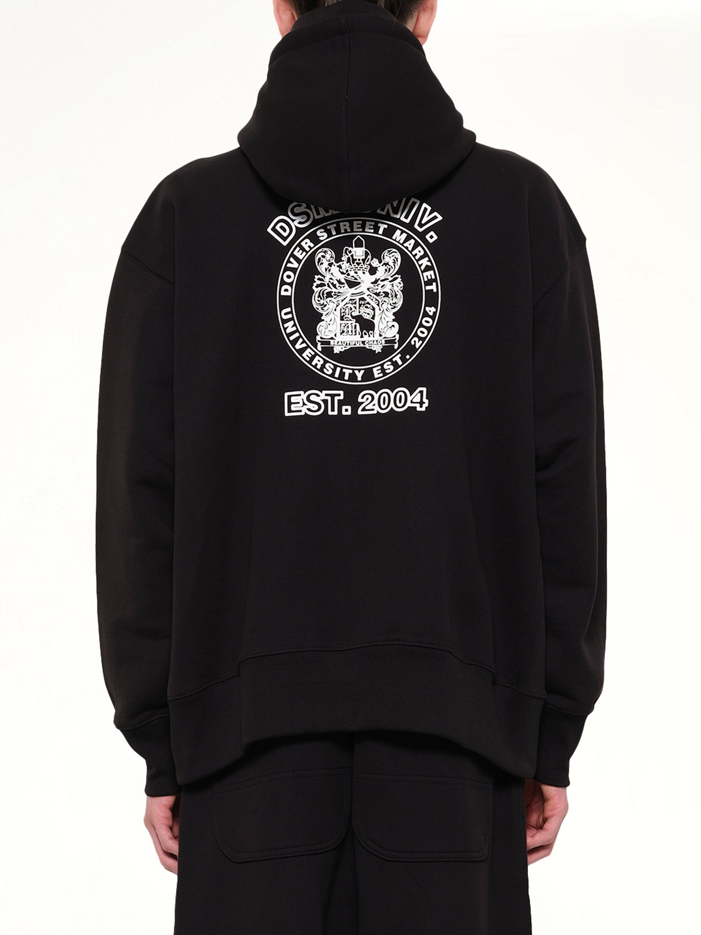 Pile Knit Oversized Hoodie in Black