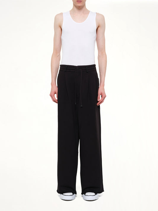 Pile Knit Pleated Pants in Black