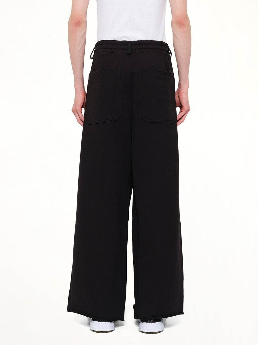 Pile Knit Pleated Pants in Black