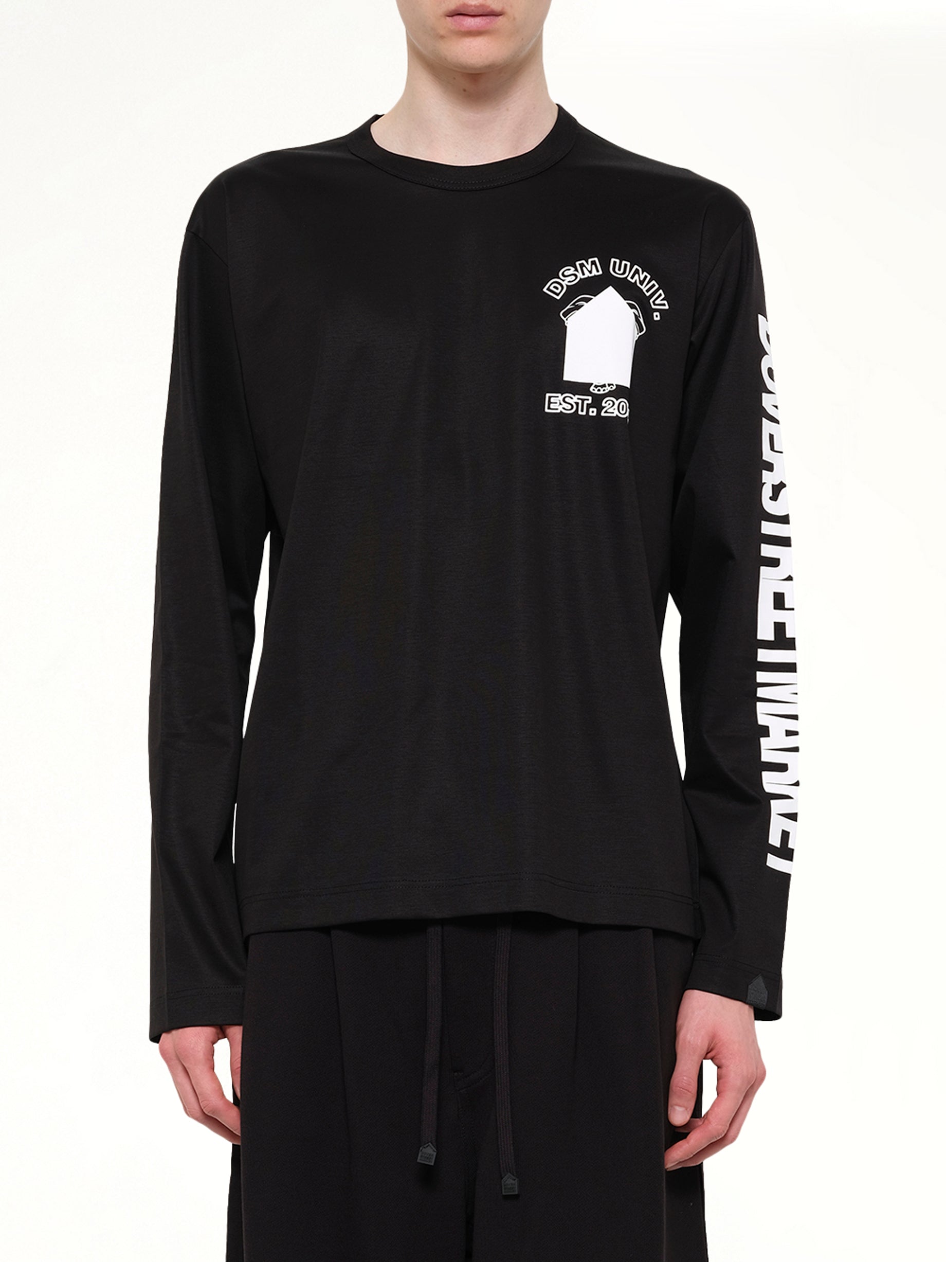 Ponte Knit LS T-Shirt in Black