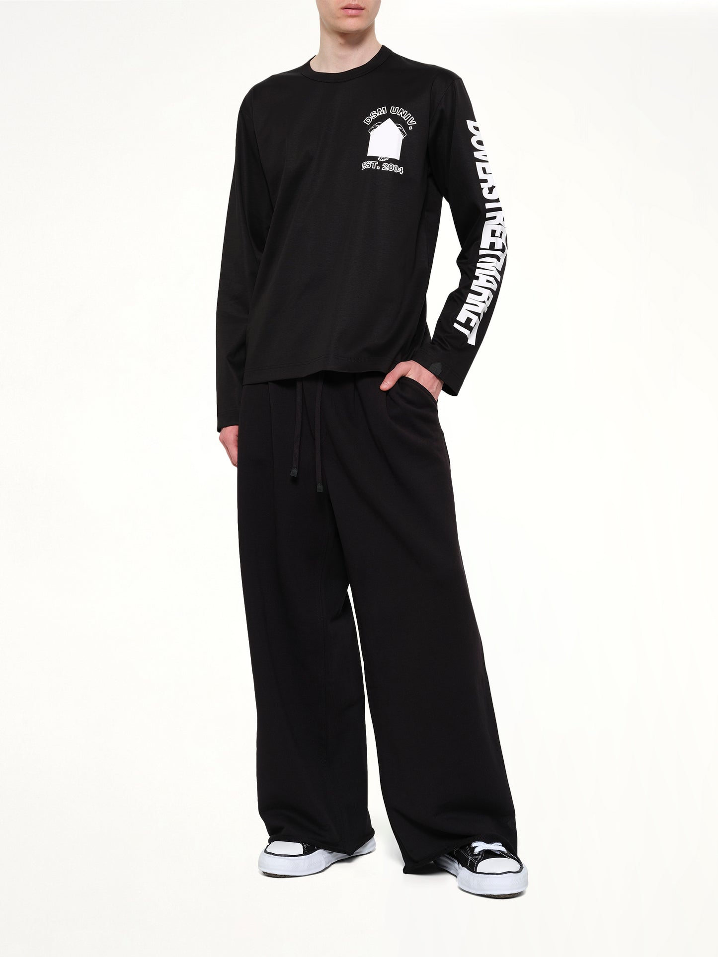 Ponte Knit LS T-Shirt in Black