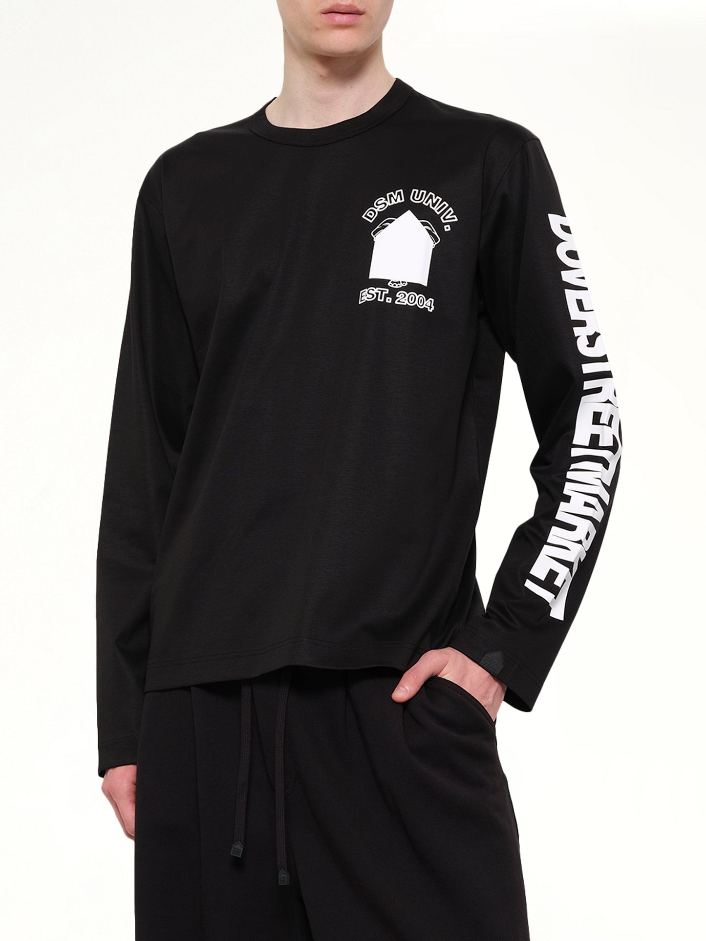 Ponte Knit LS T-Shirt in Black