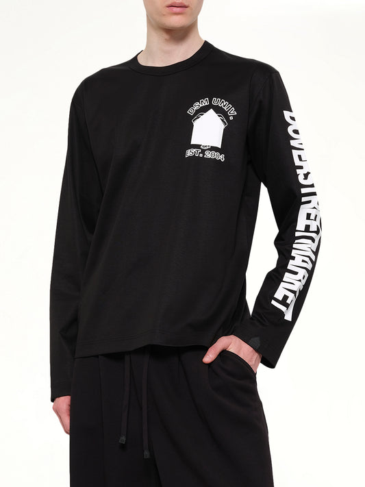 Ponte Knit LS T-Shirt in Black