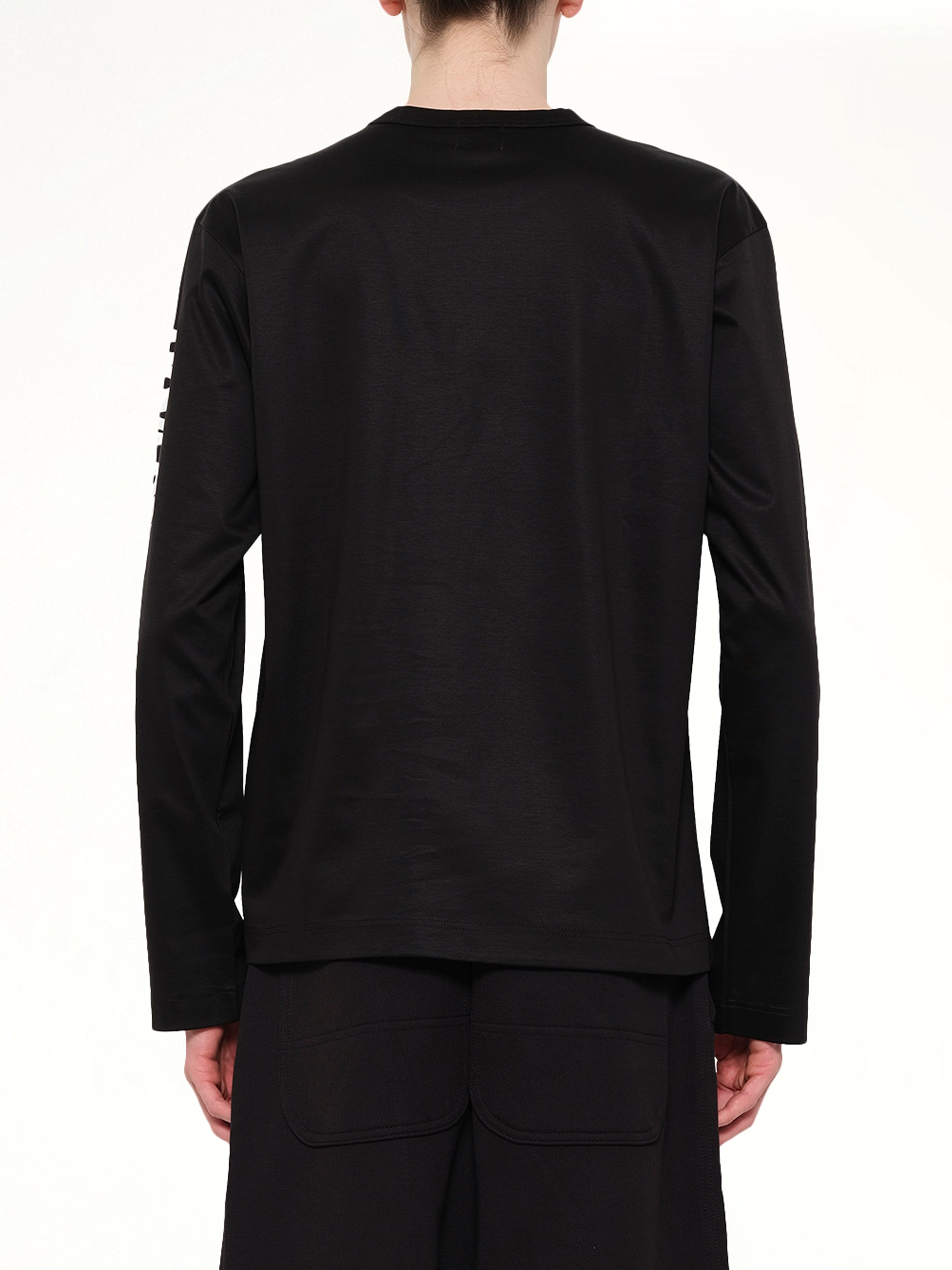 DOVER STREET MARKET Ponte Knit LS T-Shirt in Black Back View from MARAIS