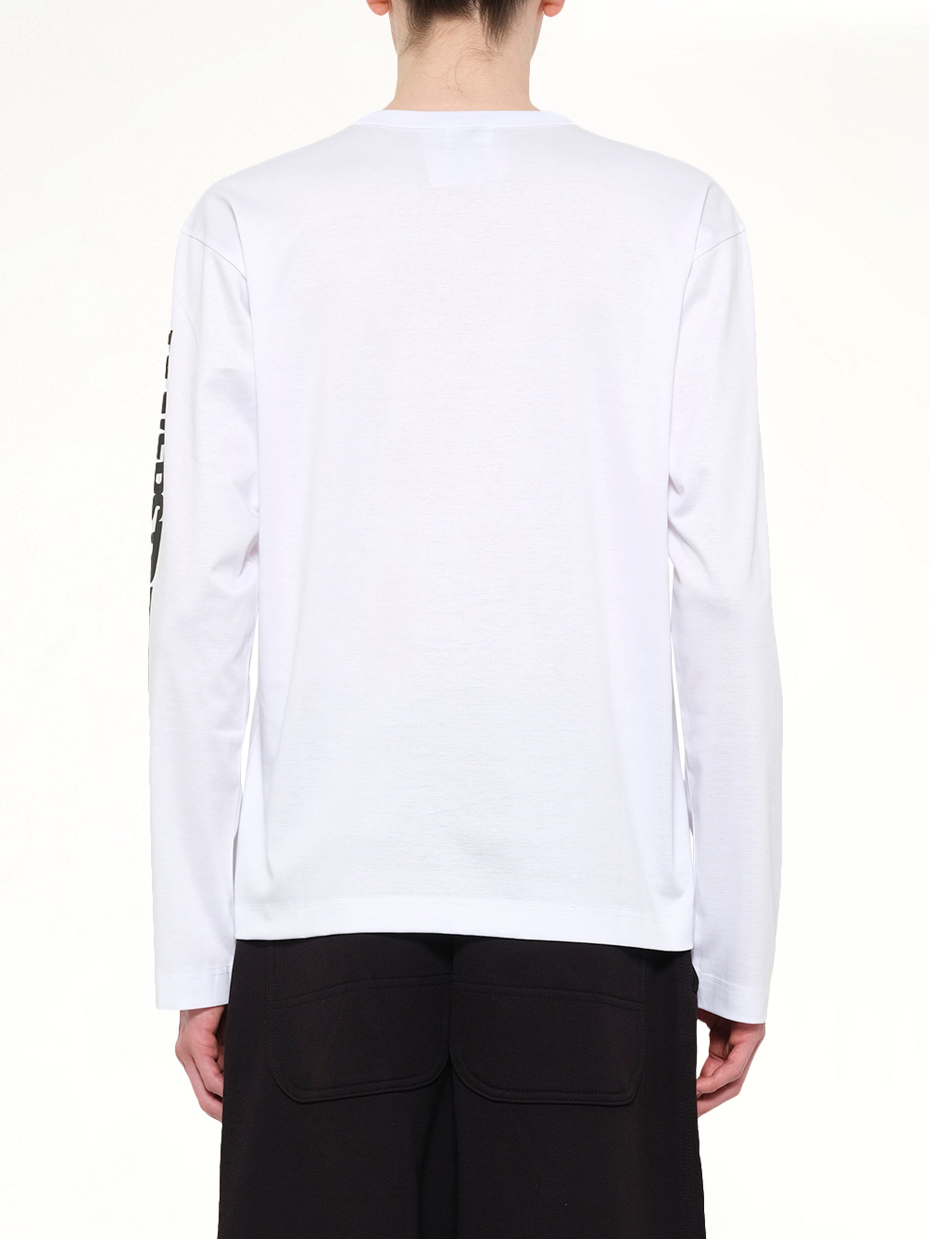 DOVER STREET MARKET Ponte Knit LS T-Shirt in White Back View from MARAIS