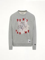Cat Printed Sweatshirt in Gray