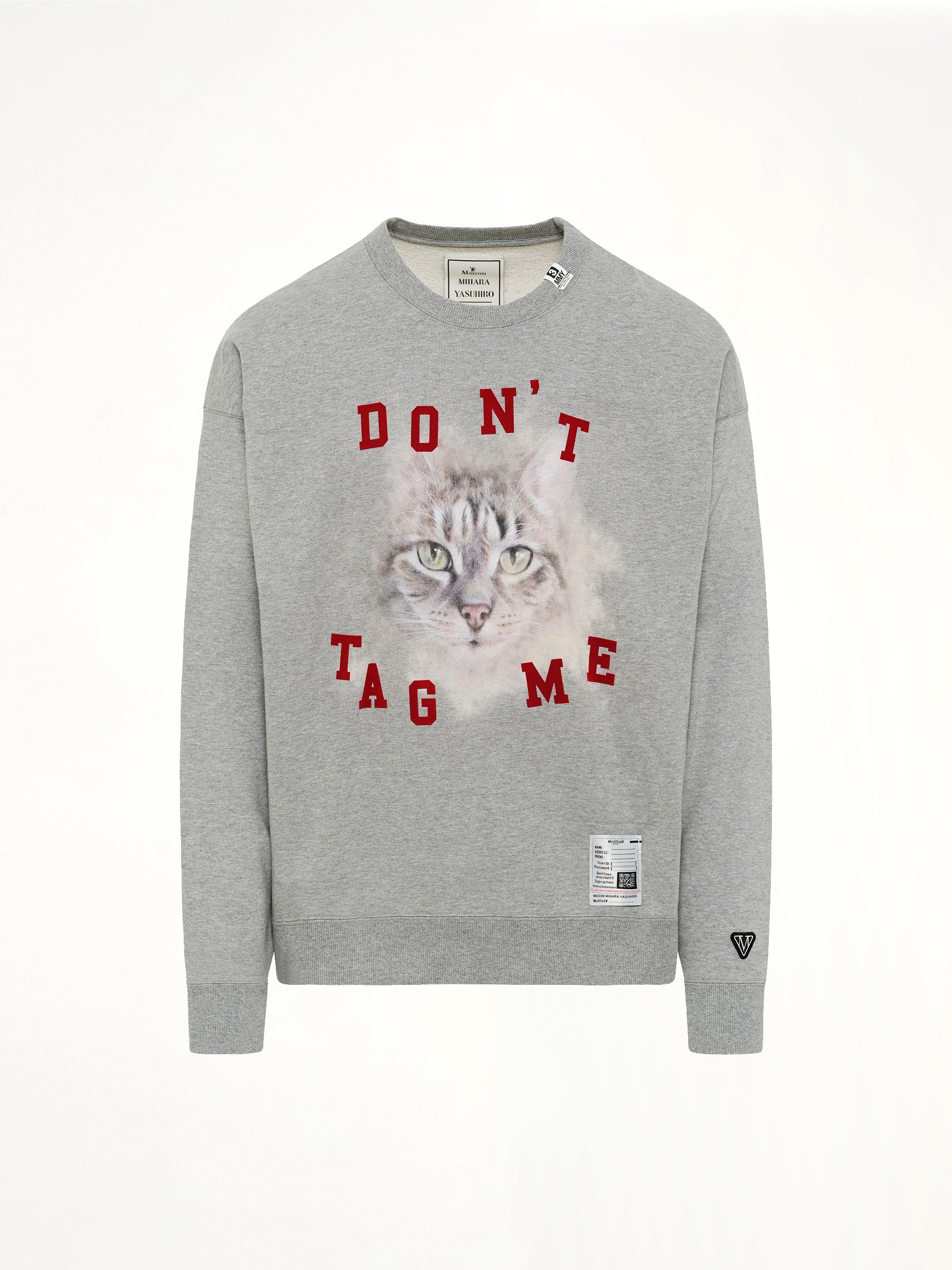 Cat Printed Sweatshirt in Gray
