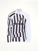 Football Longsleeve 'Home' Polo Knit in Black/White