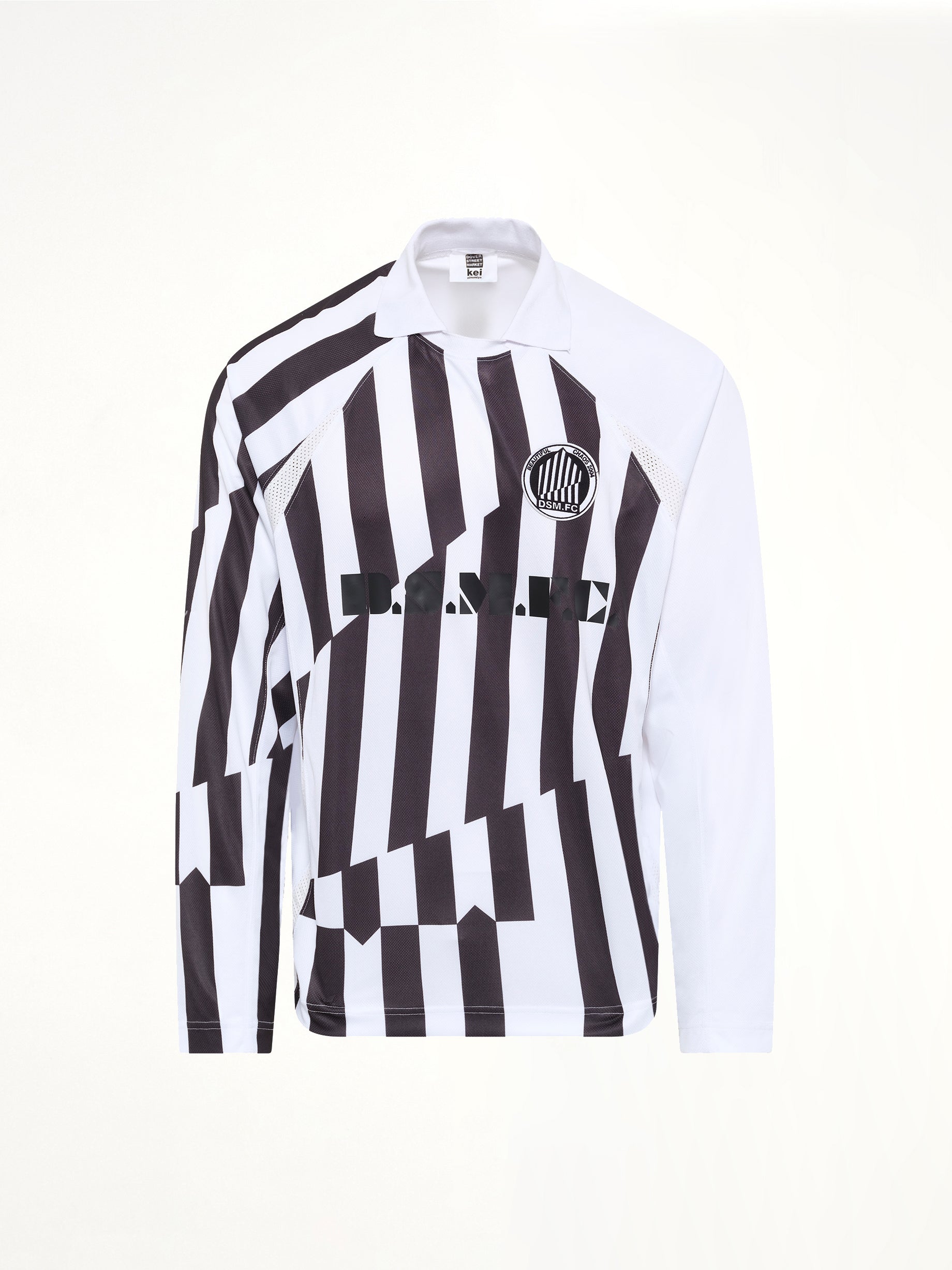 Football Longsleeve 'Home' Polo Knit in Black/White