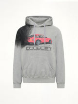 Exhaust Stained Hoodie in Grey