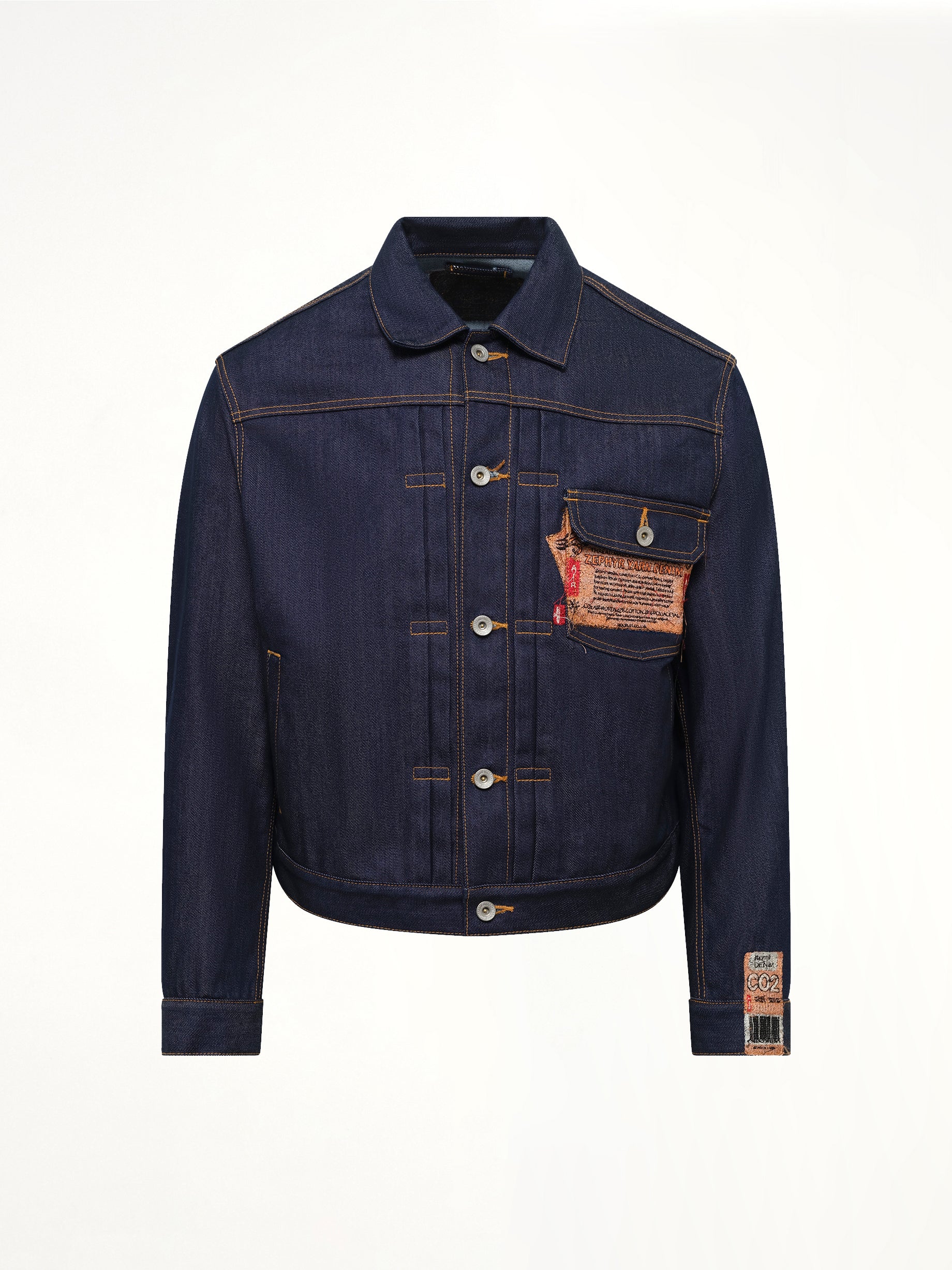 Air Yarn Raw Denim Jacket in Indigo
