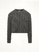 Air Yarn Regulator Knit Pullover in Charcoal