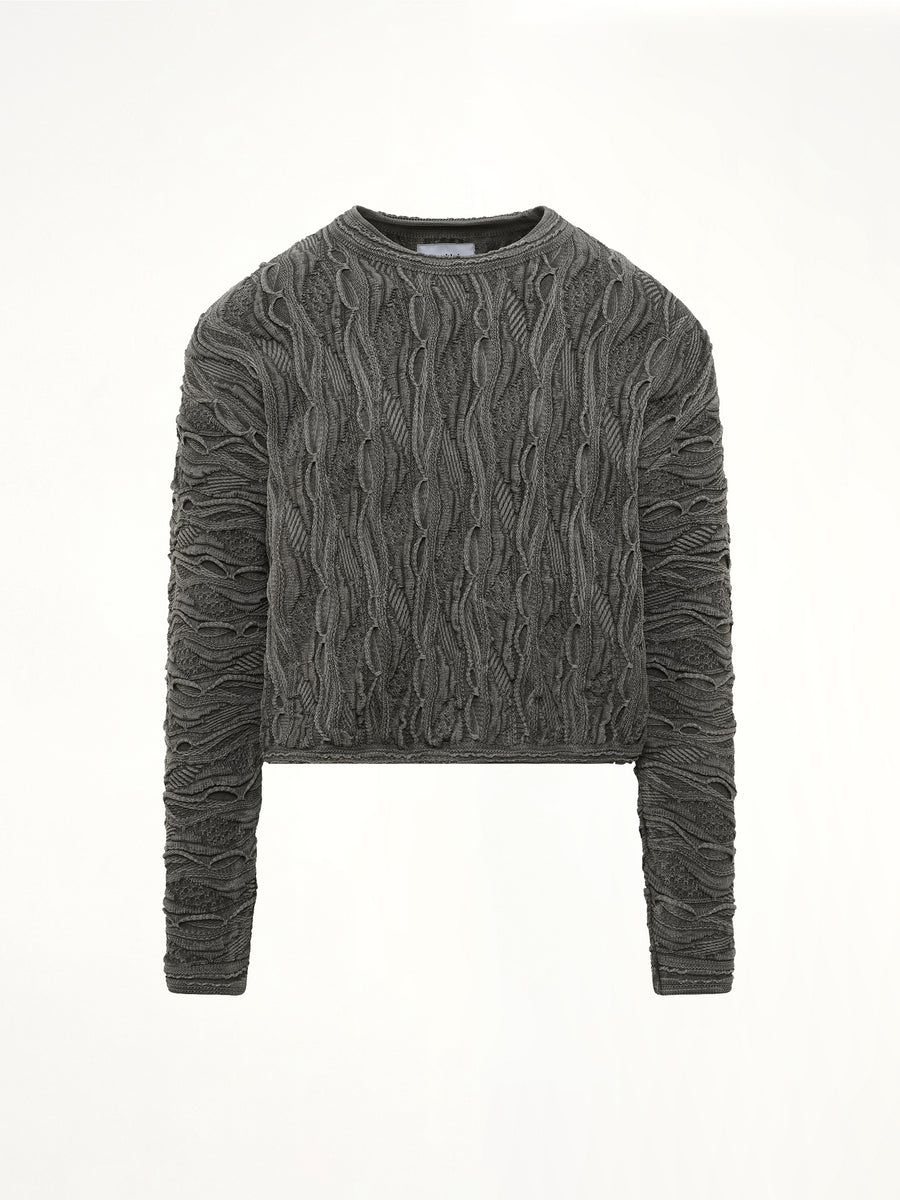 Air Yarn Regulator Knit Pullover in Charcoal
