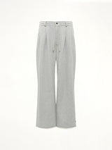 Pleated Pants Back Pile Knit in Grey