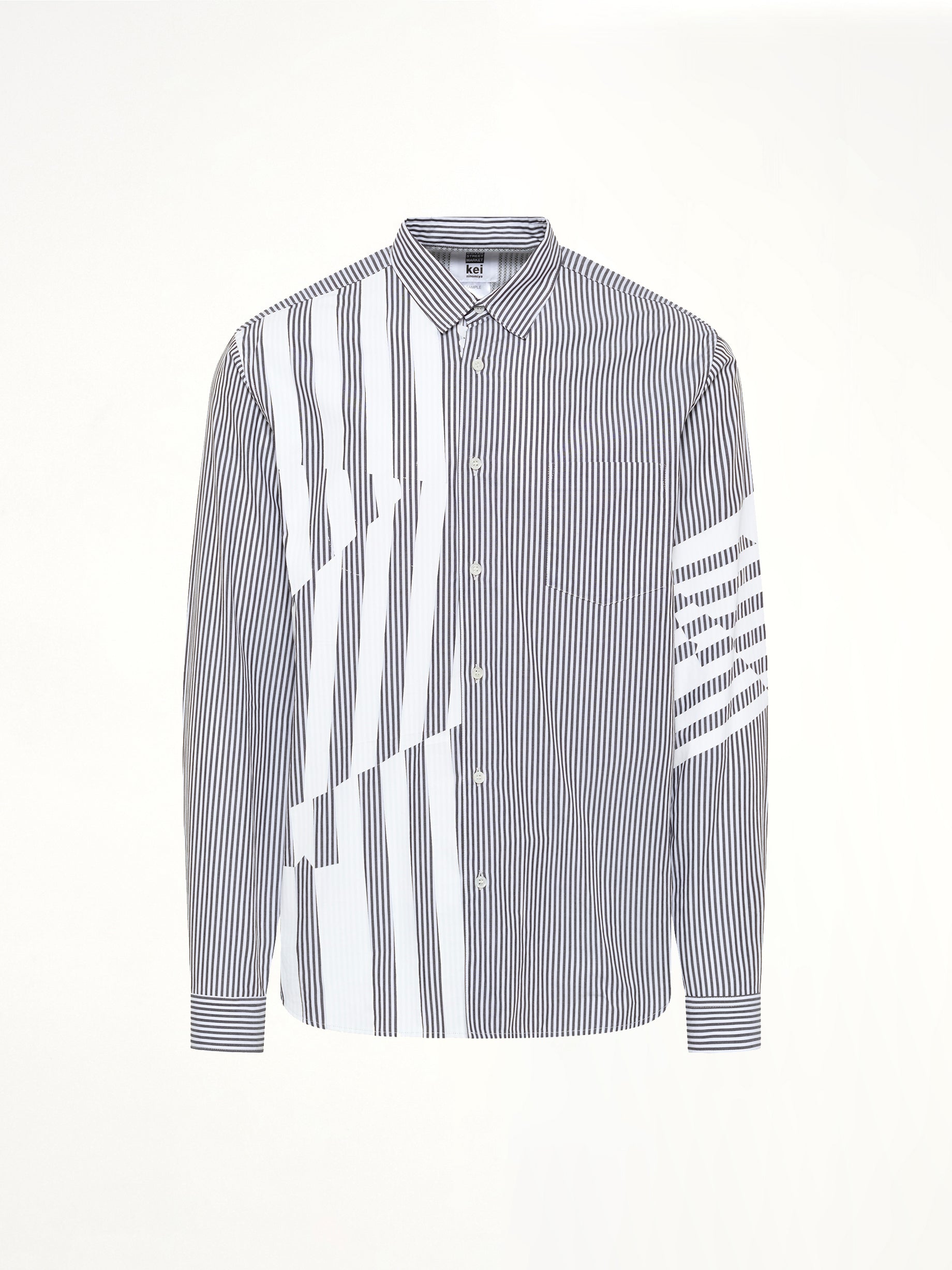 Printed Striped Woven Shirt in Blue