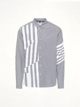 Printed Striped Woven Shirt in Black