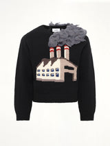 Smoking Factory Intarsia Knit Pullover in Black