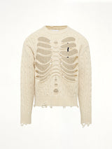 Rib Cage Cable Knit Pullover in Ivory