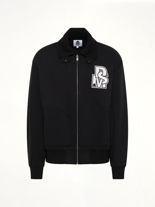 Doublet Knit Varsity Jacket in Black
