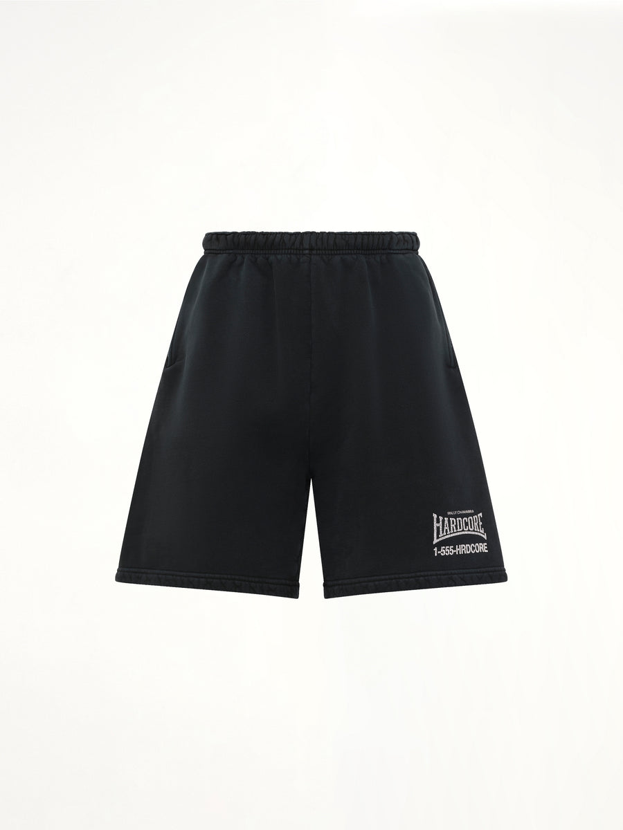 "Hardcore" Buffalo Sweatshort in Black