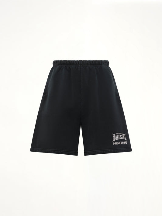 "Hardcore" Buffalo Sweatshort in Black