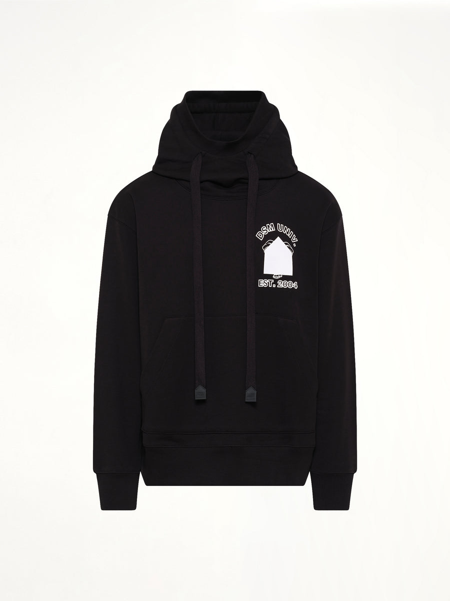 Pile Knit Oversized Hoodie in Black