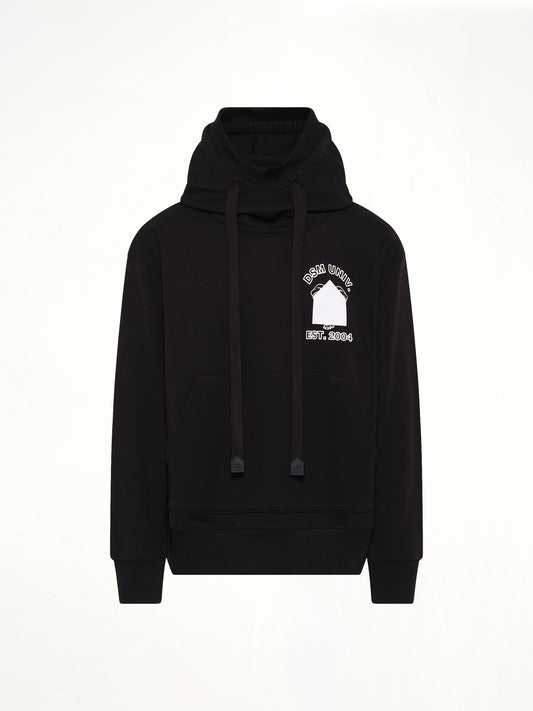 Pile Knit Oversized Hoodie in Black