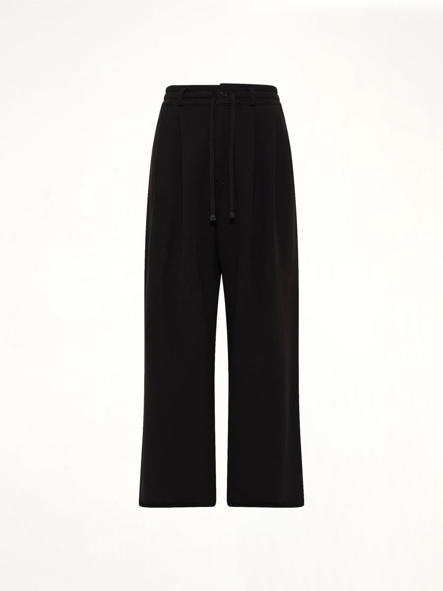 Pile Knit Pleated Pants in Black