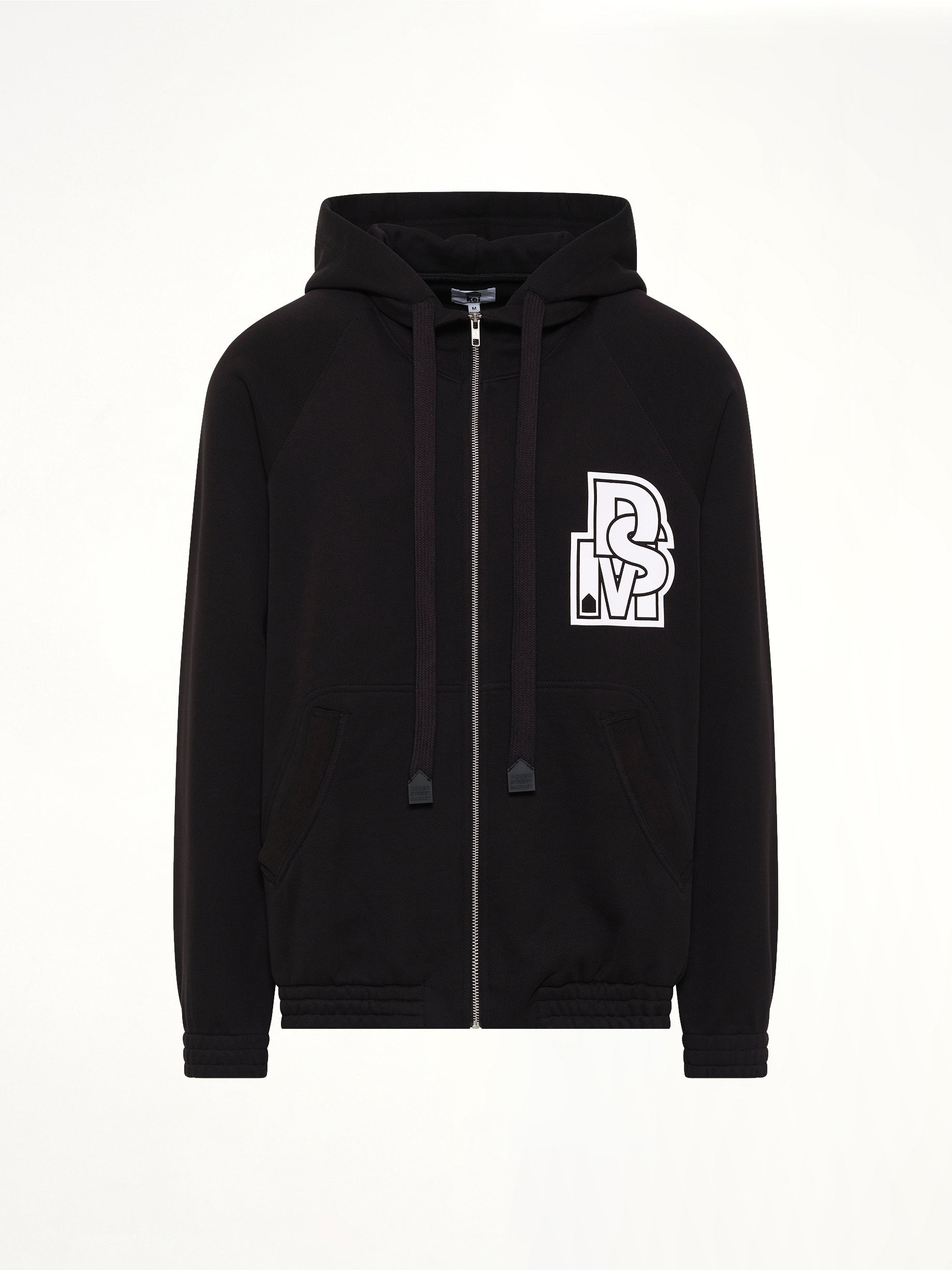 DOVER STREET MARKET Pile Knit Zipped Hoodie in Black Product Photo from MARAIS