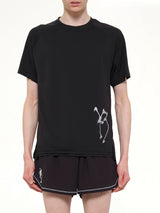3 Stripe Graphic Run T-Shirt in Black