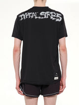 3 Stripe Graphic Run T-Shirt in Black