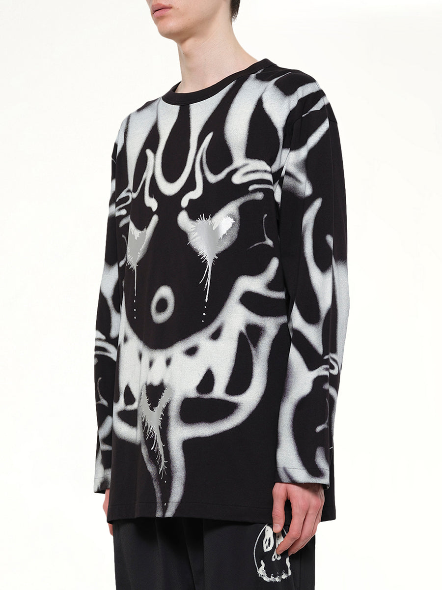 Allover Yaksha LS T-Shirt in Black