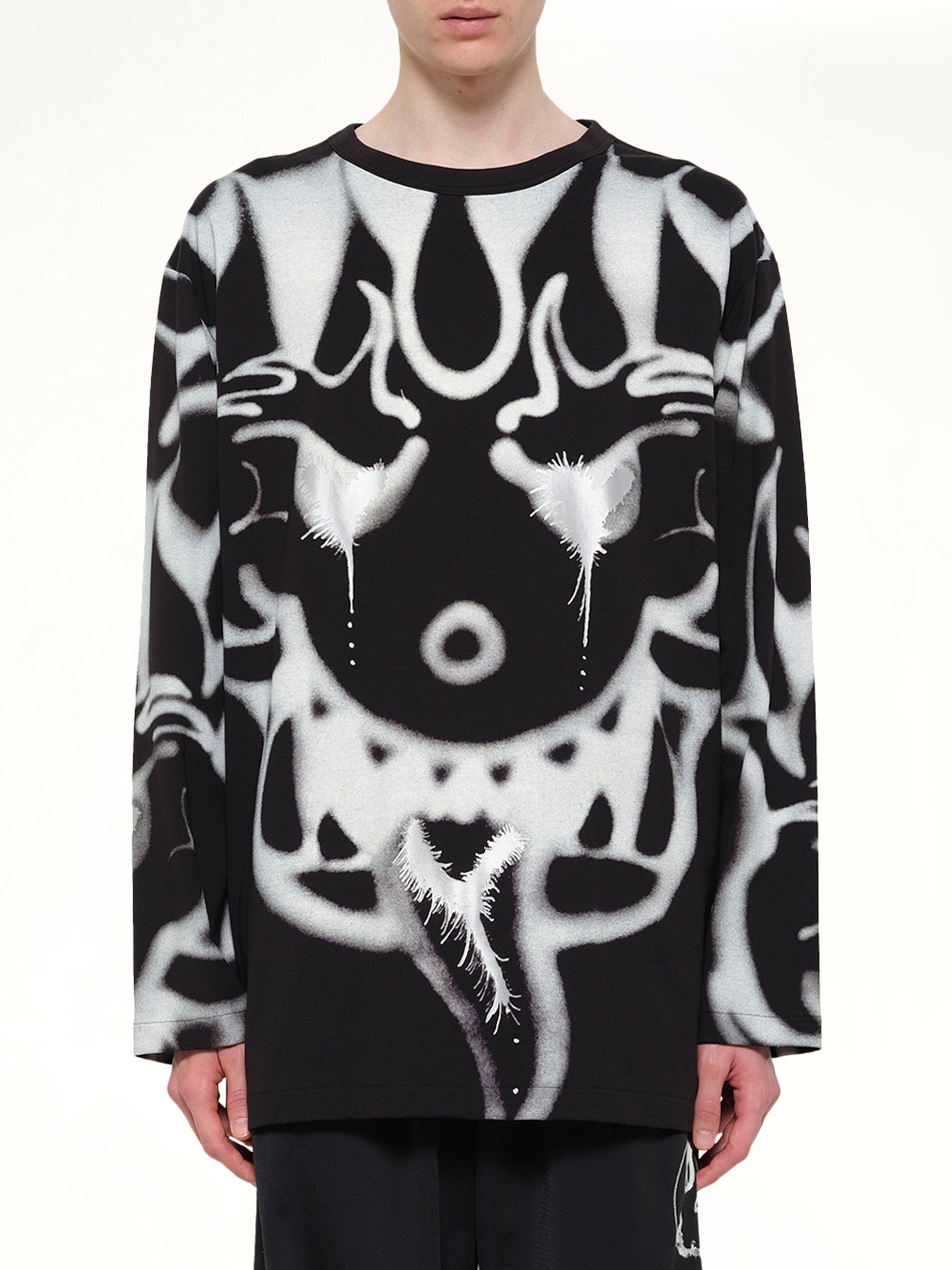 Allover Yaksha LS T-Shirt in Black