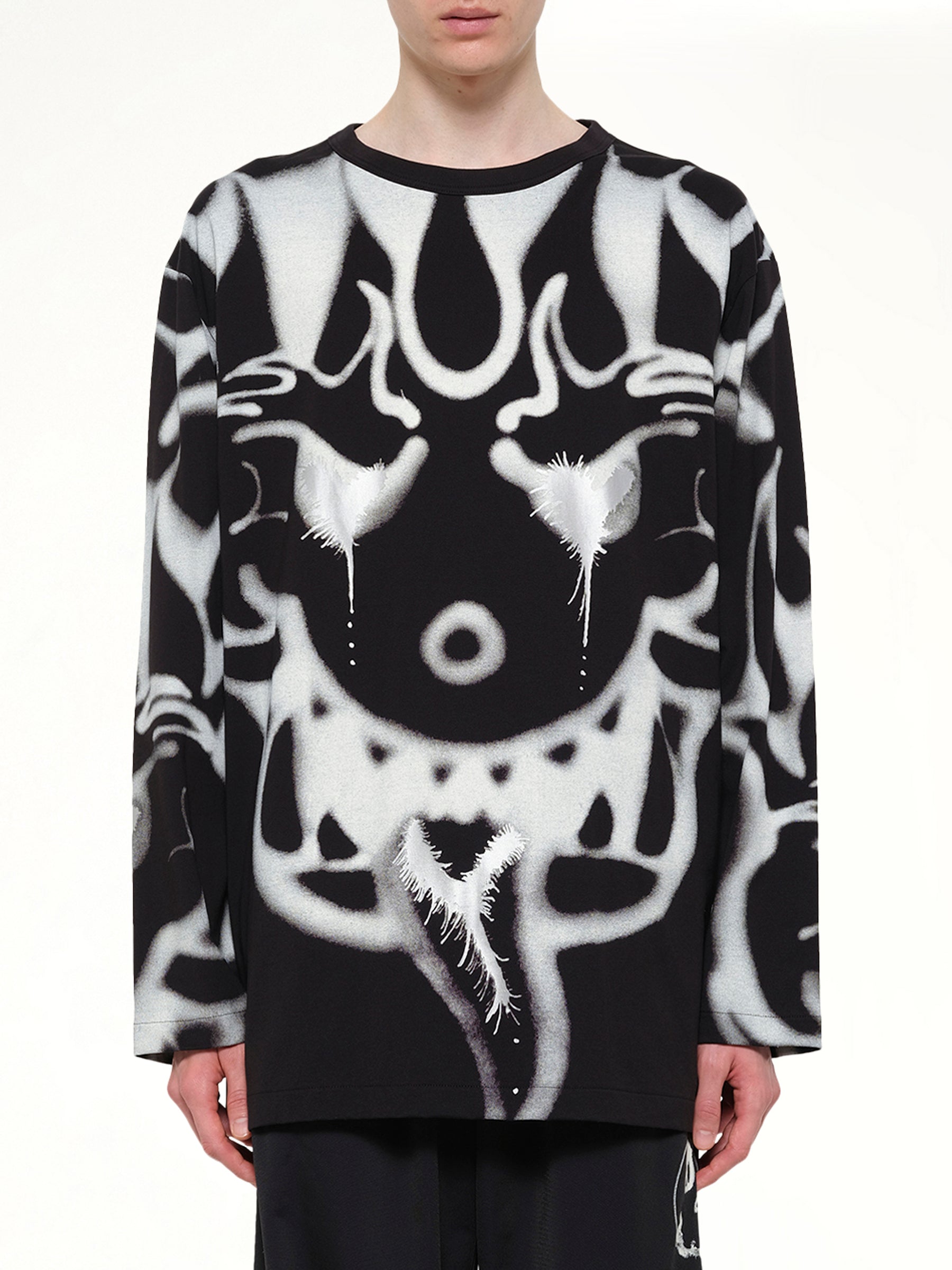 Allover Yaksha LS T-Shirt in Black